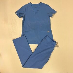 Figs XS Ceil Blue Scrub Set